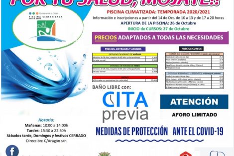 información de contacto y precios de la piscina cubierta